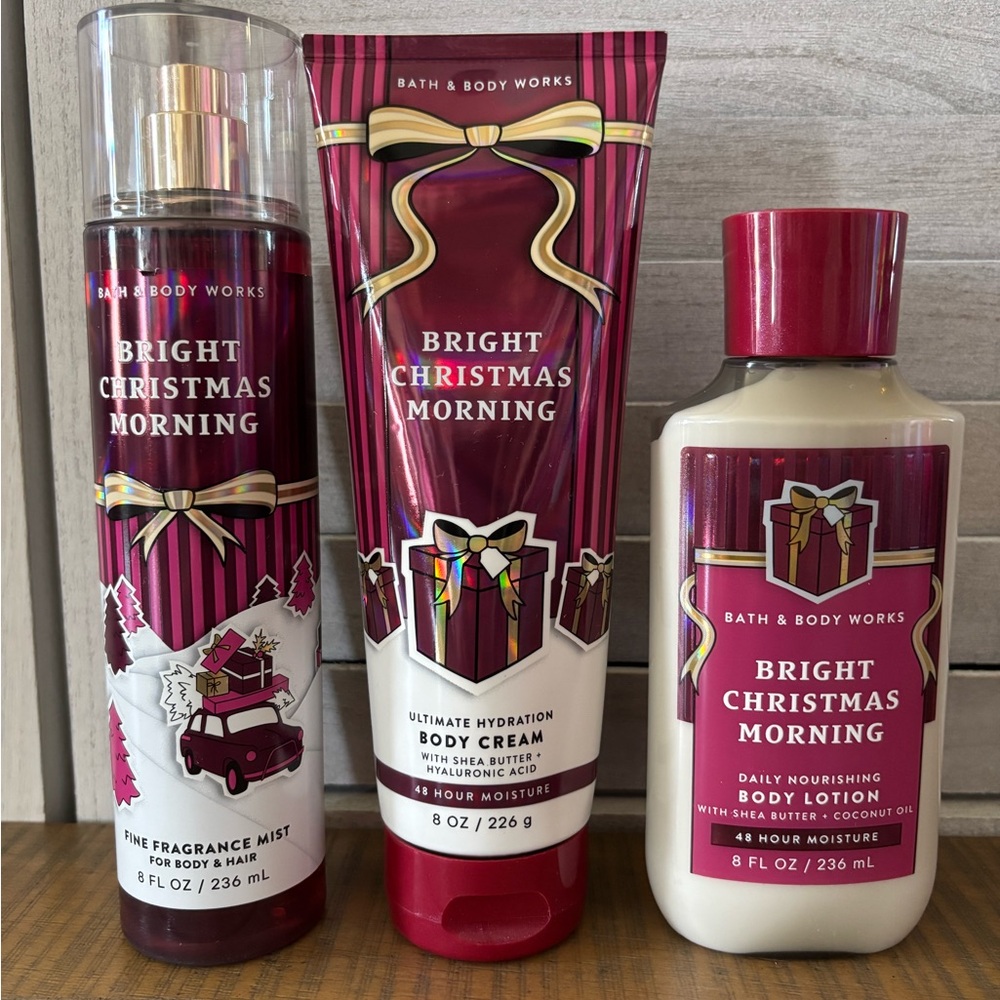 Bath & Body Works Bright Christmas Morning  -Fragrance Mist Body Cream & Lotion